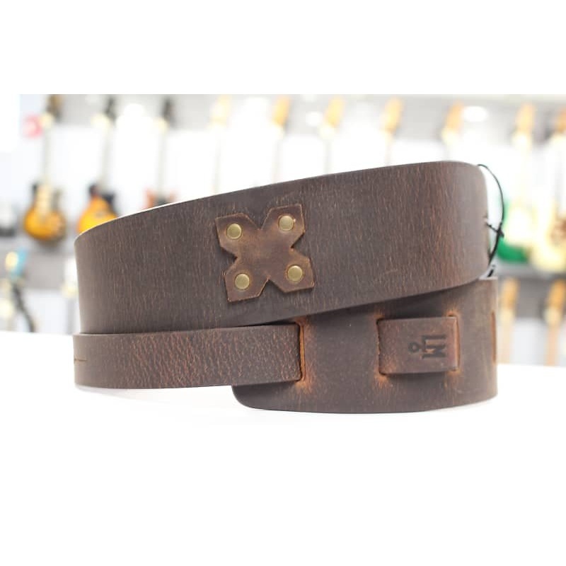 LM Products Guitar Strap Leather Guitar Strap  Brown Viking God of War VK-3 BR *Free Shipping in the USA*