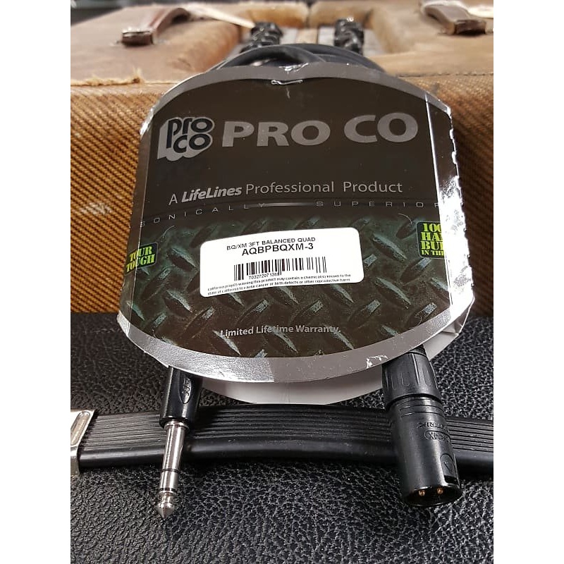 Pro Co AQBPBQXM-3 BQ/XM 3 ft Balance Quad cable XLR-1/4 *Free Shipping in the USA*