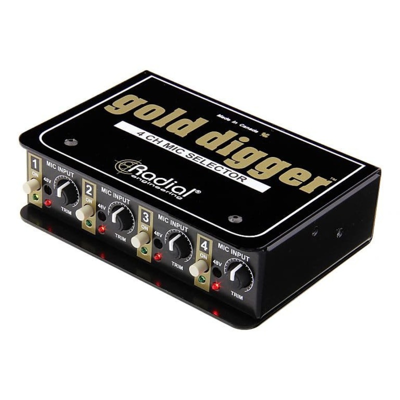 Radial Engineering Gold Digger 4 Channel Mic Selector *Free Shipping in the USA*