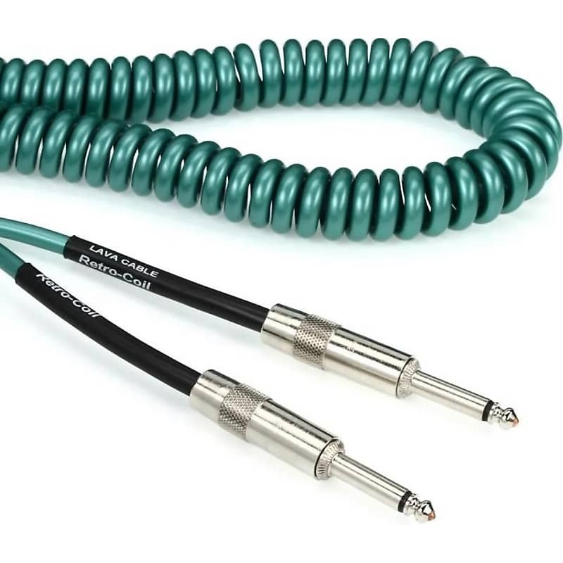 Lava 20ft Retro Coil Cable  Metallic Green *Free Shipping in the USA*