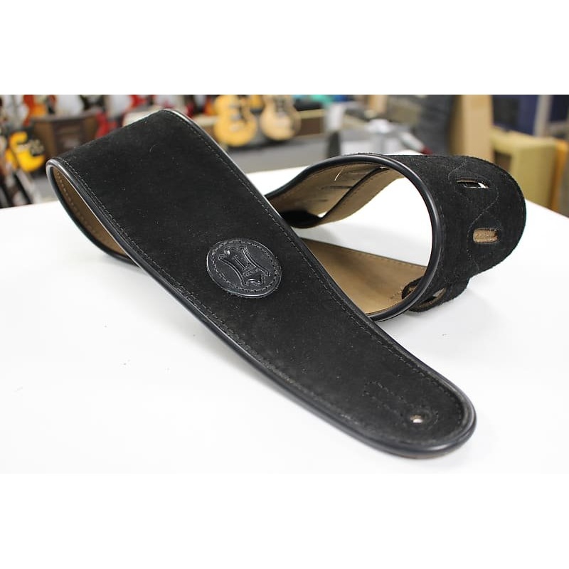 Levy’s 4 Black Suede Guitar/Bass Strap w/ Brown Suede Back MSSB3-4-BLK *Free Shipping in the USA*
