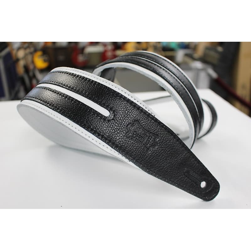 Levy’s Black & White Leather Strap MG317DRS-WHT BLK *Free Shipping in the USA*