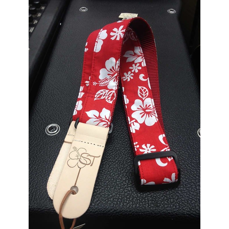 Sherrin’s Threads Red Hibiscus 1.5 Ukulele Strap *Free Shipping in the USA* Ukulele