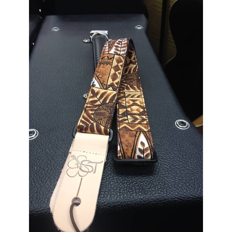 Sherrin’s Threads Ukulele Strap 1.5 Brown Tapa *Free Shipping in the USA*
