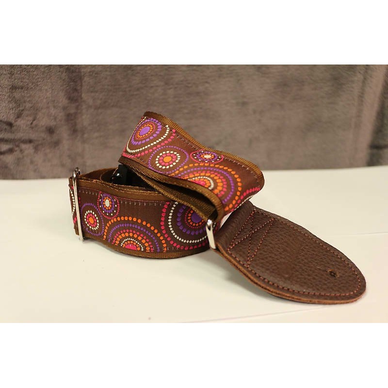 Souldier Crop Circles Brown Guitar Strap *Free Shipping in the USA*