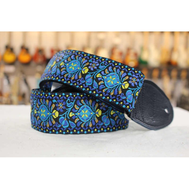 Souldier Hendrix Blue Guitar Strap with Blue Leather Ends *Free Shipping in the USA*