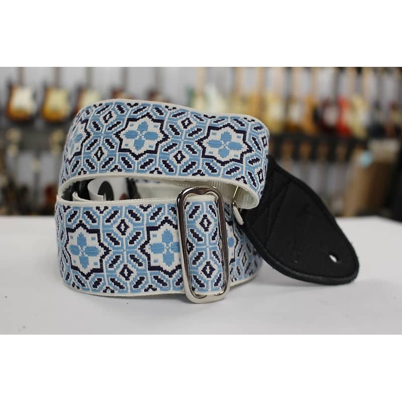 Souldier Strap Octagon Star Blue w/ black ends and white backing GS0951 *Free Shipping in the USA*