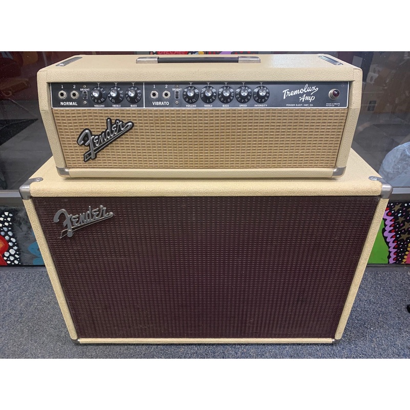 1964 Fender Tremolux Amp Head & Blonde 2×12 Cab with Oxford Speakers