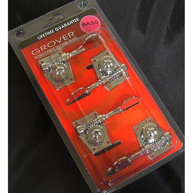 Grover 142C4 Vintage Style Bass Tuning Machines Chrome 4 in line