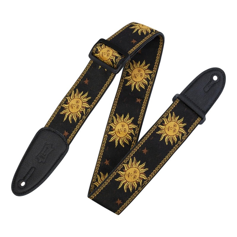 Levy’s MPJG-SUN-BLK 2 Sun Design Jacquard Weave Guitar Strap Black