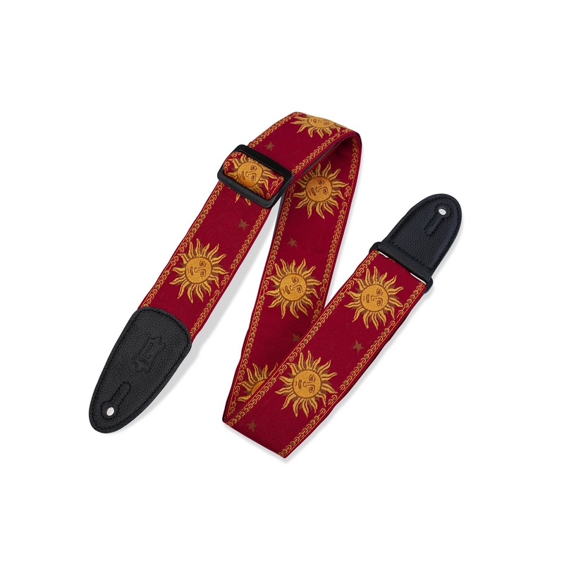 Levy’s MPJG-SUN-RED 2 Sun Print Red Guitar Strap *Free Shipping in the USA*