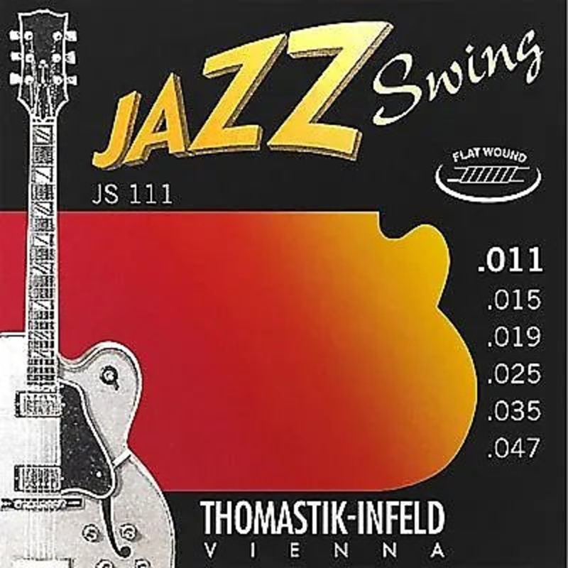 Thomastik-Infeld JS111 Jazz Swing Nickel Flat-Wound Guitar Strings – Light (.11 – .47)