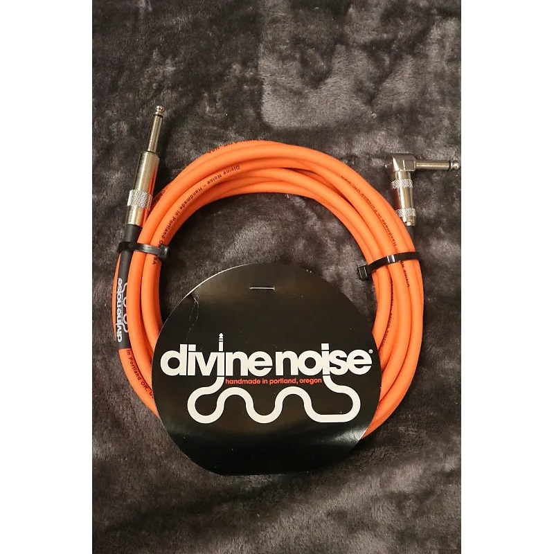 Divine Noise 15ft Instrument Cable ST-RA (Straight-Right Angle) Orange *Free Shipping in the USA*