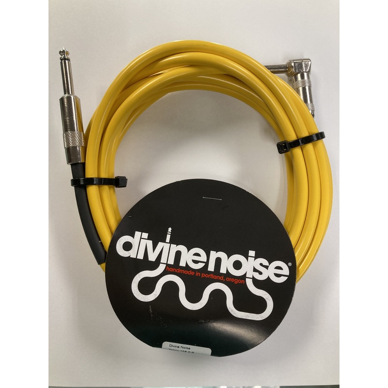 Divine Noise 15ft Instrument Cable (Straight – Right)  Yellow *Free Shipping in the USA*