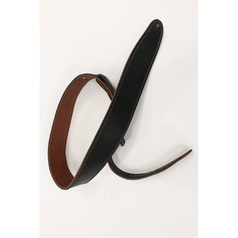 El Dorado Black/Brown Leather Guitar Strap