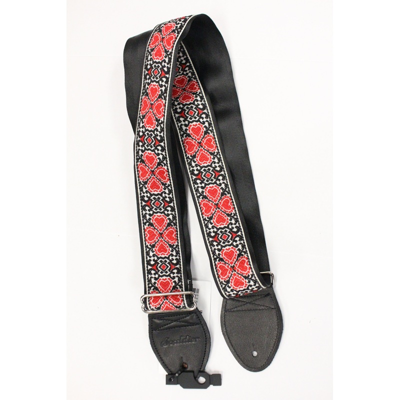 Souldier Custom Guitar Strap Atrium Red Hearts *Free Shipping in the USA*