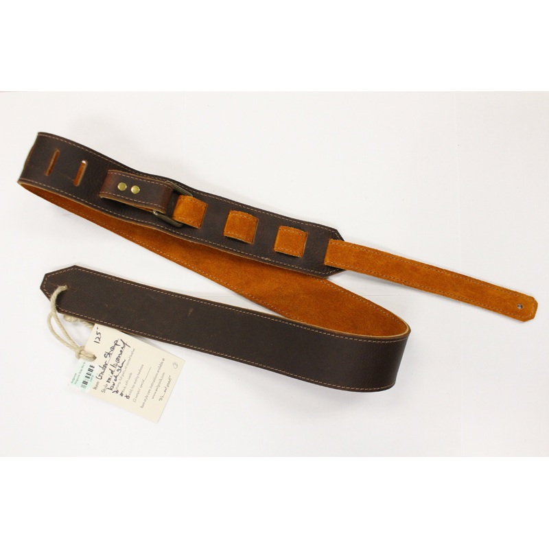 Awlgoods Handcrafted Leather Guitar Strap Medium Brown/Buckskin