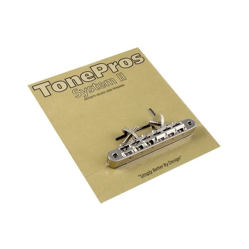TonePros System II AVR2-N Nickel Tune-o-matic ABR1 Replacement Bridge for Les Paul