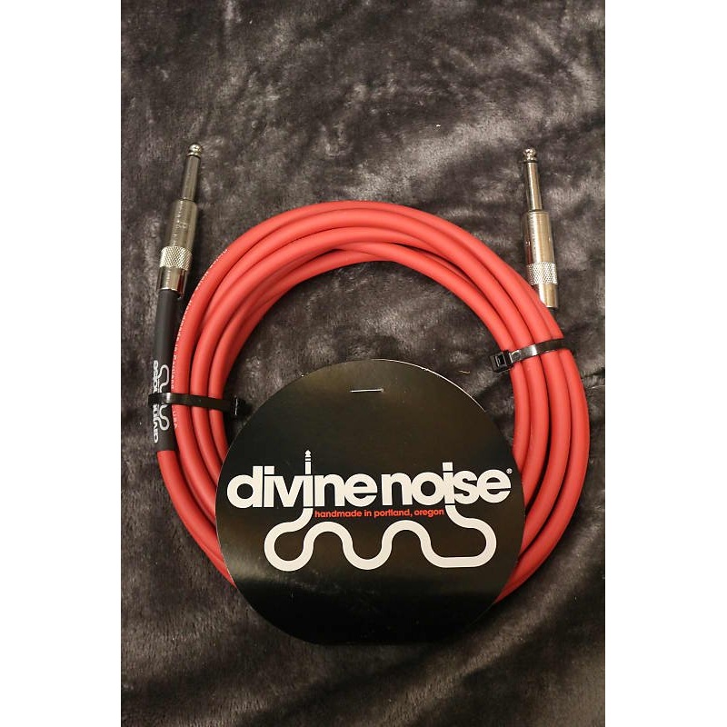 Divine Noise 15ft Instrument Cable ST-ST red (Straight-Straight) *Free Shipping in the USA*