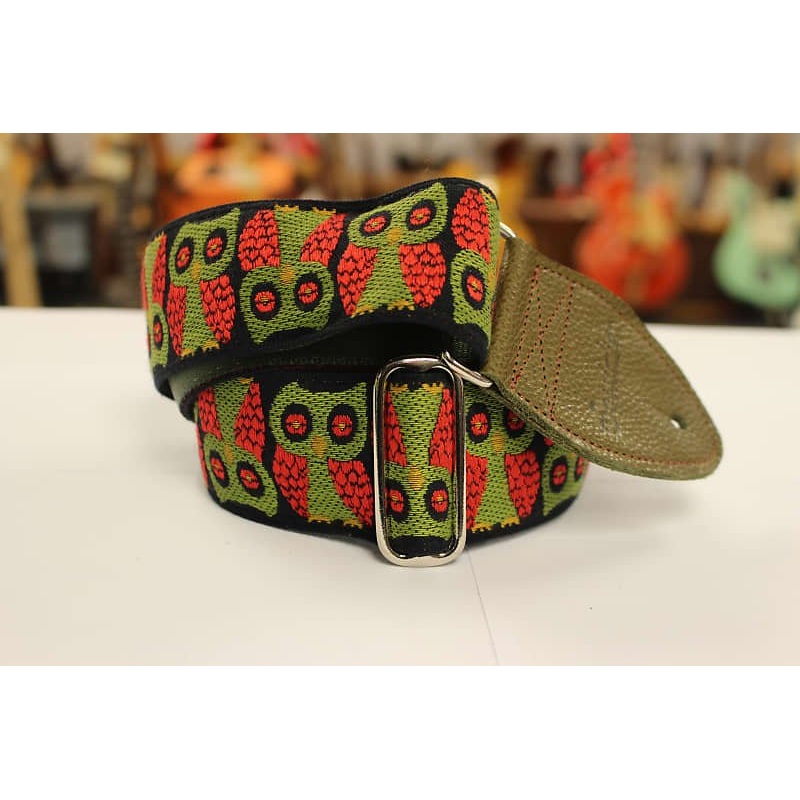 Souldier Owls Olive Guitar Strap with Olive Ends *Free Shipping in the USA*