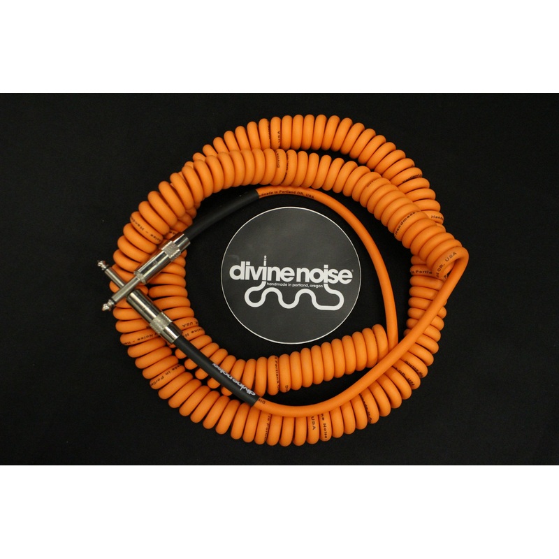 Divine Noise Curly Cable Orange Straight / Straight *Free Shipping in the USA*