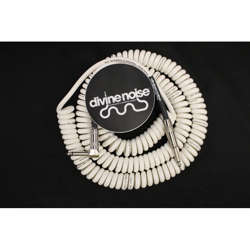 Divine Noise Curly Cable White 30′ Straight / Angle *Free Shipping in the USA*