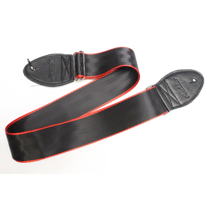 Souldier Straps Plain Seatbelt Black & Red Guitar Strap *Free Shipping in the USA*