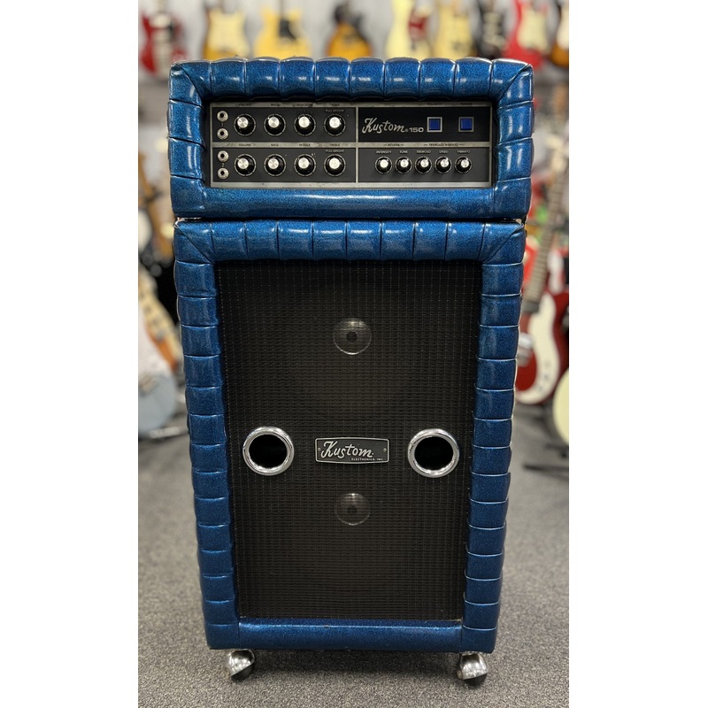1970’s Kustom K150-2 Head & 2×12 Cabinet Blue Sparkle