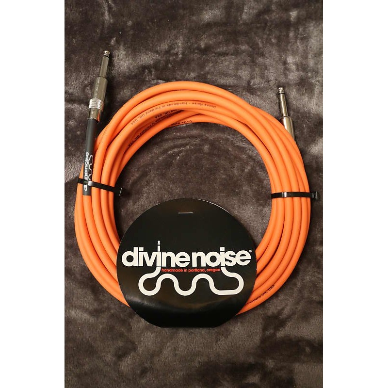 Divine Noise 15ft Instrument Cable ST-ST Orange (Straight-Straight) *Free Shipping in the USA*