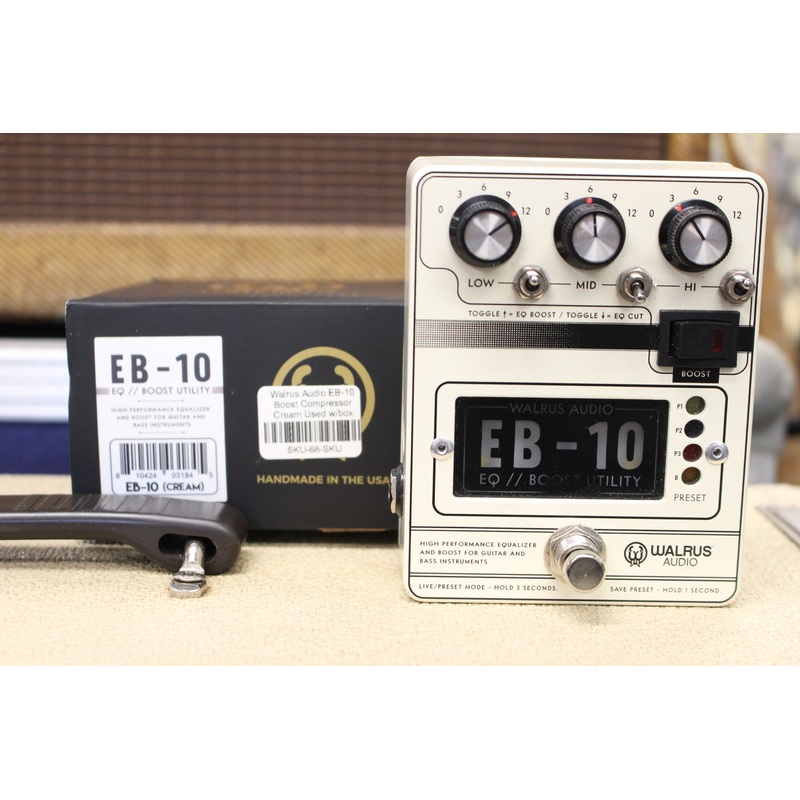 Walrus Audio EB-10 Boost Compressor Cream Used w/box