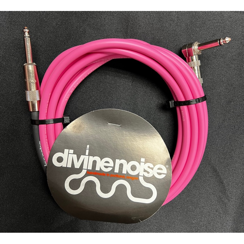 Divine Noise 15ft Instrument Cable ST-RA (Straight-Right Angle) Pink *Free Shipping in the USA*