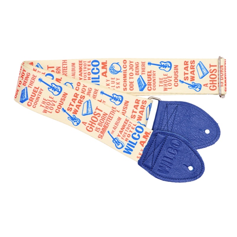 Souldier Wilco Album Guitar Strap with Blue Leather *Free Shipping in the USA*