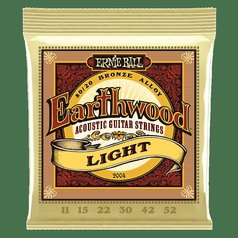 Ernie Ball 2004 Earthwood Light 80/20 Acoustic Guitar Strings, .011 – .052