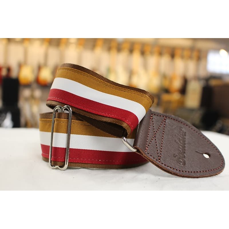Souldier Spice Guitar Strap with Brown Leather Ends  *Free Shipping in the USA*