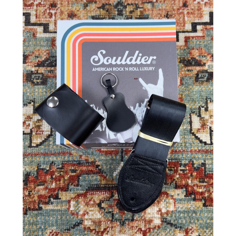 Souldier Straps 3pc Guitar Strap Gift Box Black SB *Free Shipping in the USA*