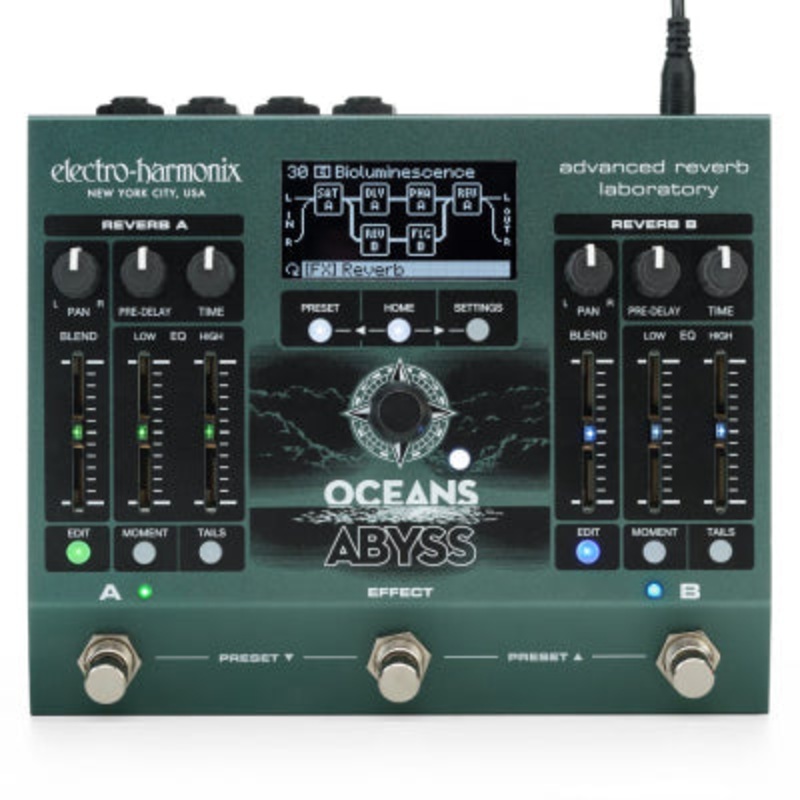 Electro-Harmonix Oceans Abyss Advanced Reverb Laboratory | Dual Super Stereo Reverb  Free Shipping in the USA