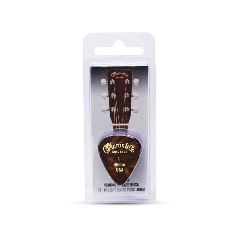 Martin 18A0049 46mm Light 351 Faux Tortoise Pick, 12 Pack