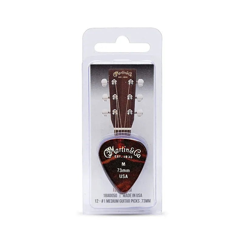 Martin 18A0050 73mm Medium 351 Faux Tortoise Guitar Picks Pack of 12
