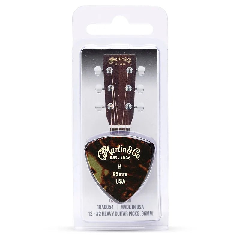 Martin 346 Guitar Picks Faux Tortoise 18A0054 Heavy 0.96mm 12 Pack