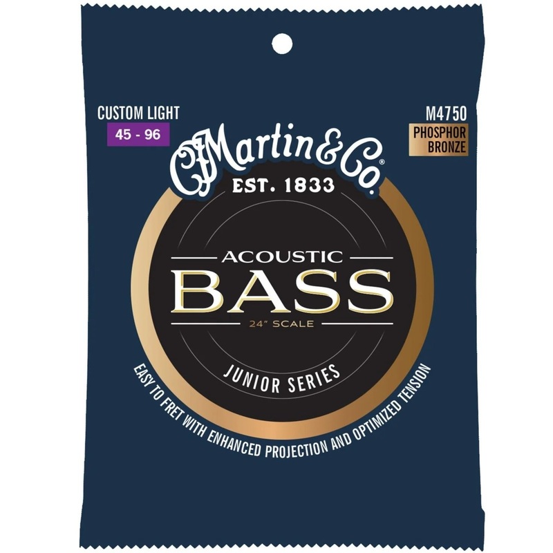 Martin M4750 Short-Scale 4-String Acoustic Bass Stings, Phosphor Bronze – 45-96 Custom Light