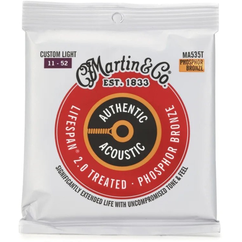 Martin MA535T Authentic Acoustic Lifespan 2.0 Treated Phosphor Bronze – 11-52 Custom Light