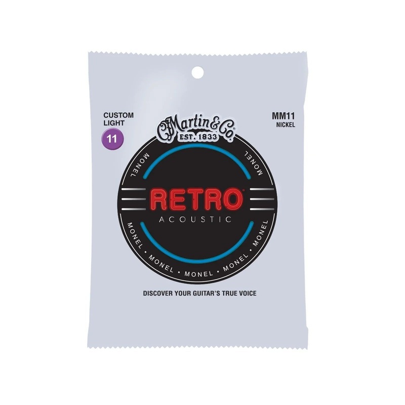 Martin MM11 Retro Acoustic Guitar Strings – .011-.052 Custom Light Monel