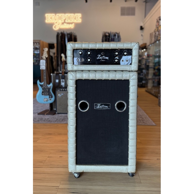 Kustom 100 K100-1 Tuck & Roll Champagne Sparkle Head & Cabinet