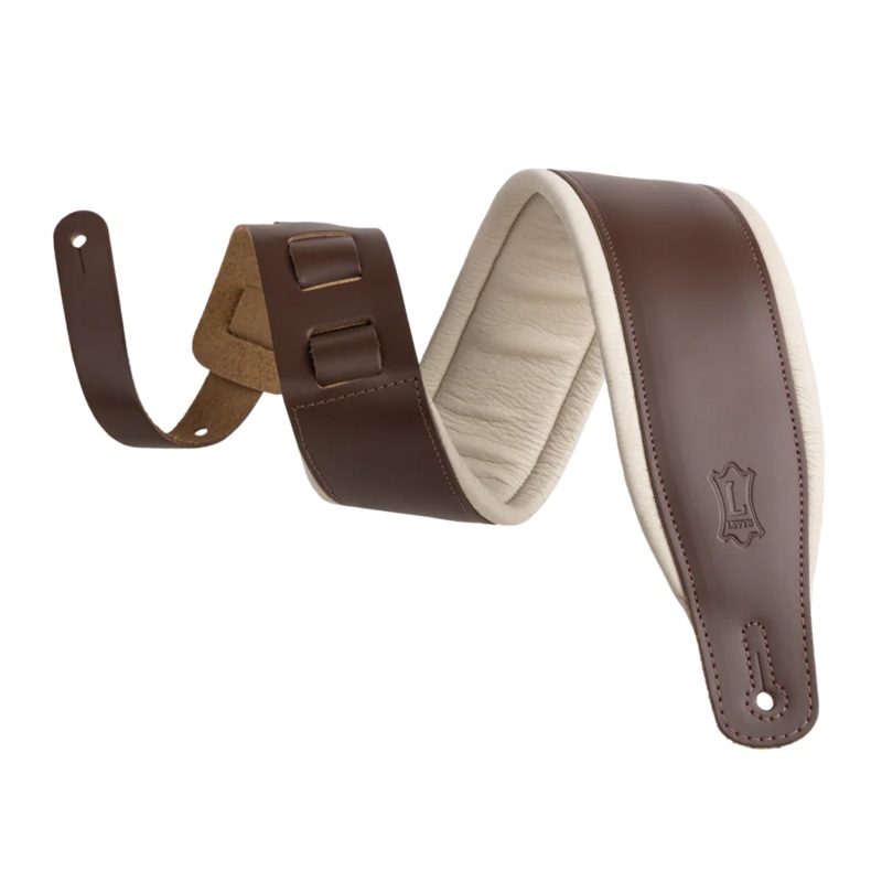 Levy’s Amped Leather Series M26PD-BRN-CRM Guitar Strap *Free Shipping in the USA*