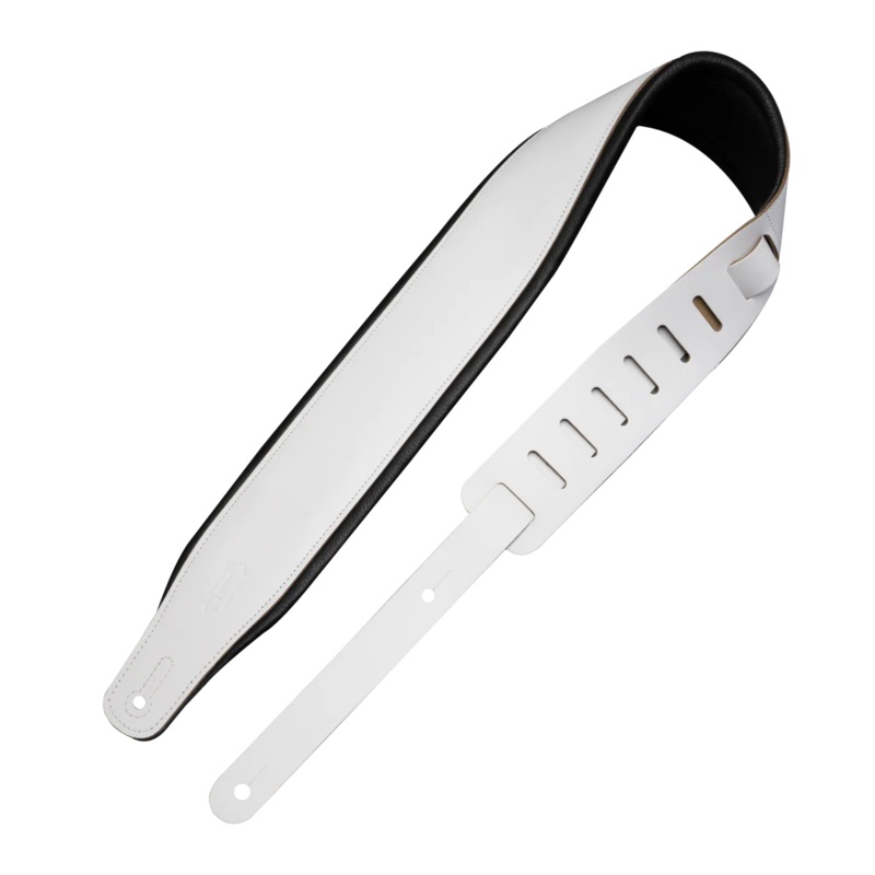 Levy’s M26PD-WHT-BLK Leather Guitar Strap *Free Shipping in the USA*