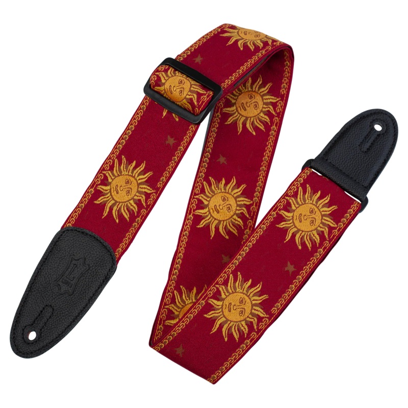 Levy’s Sun Motif Series MPJG-SUN-RED Guitar Strap *Free Shipping in the USA*